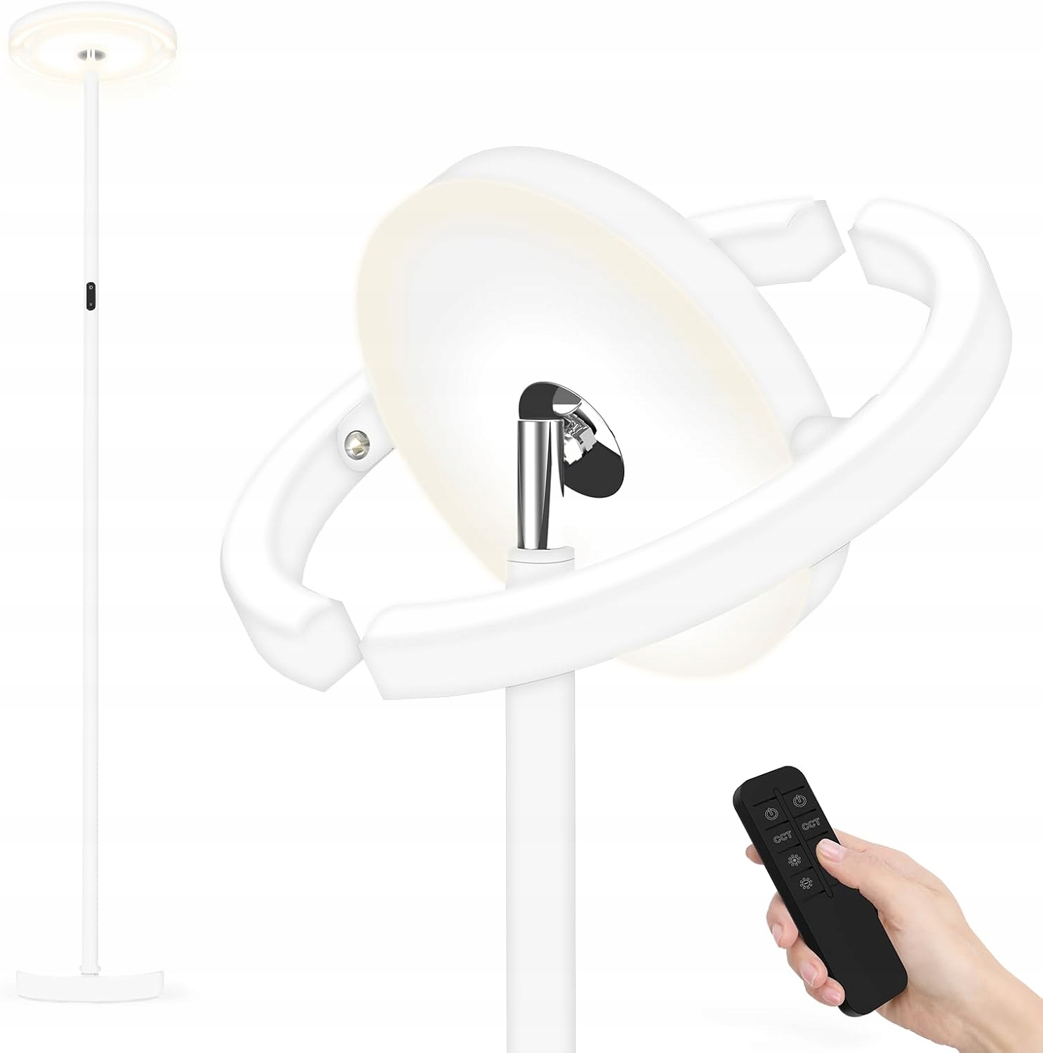 Desingerska podlahová lampa s diaľkovým ovládaním 175 cm Biela lampa do obývačky do izby