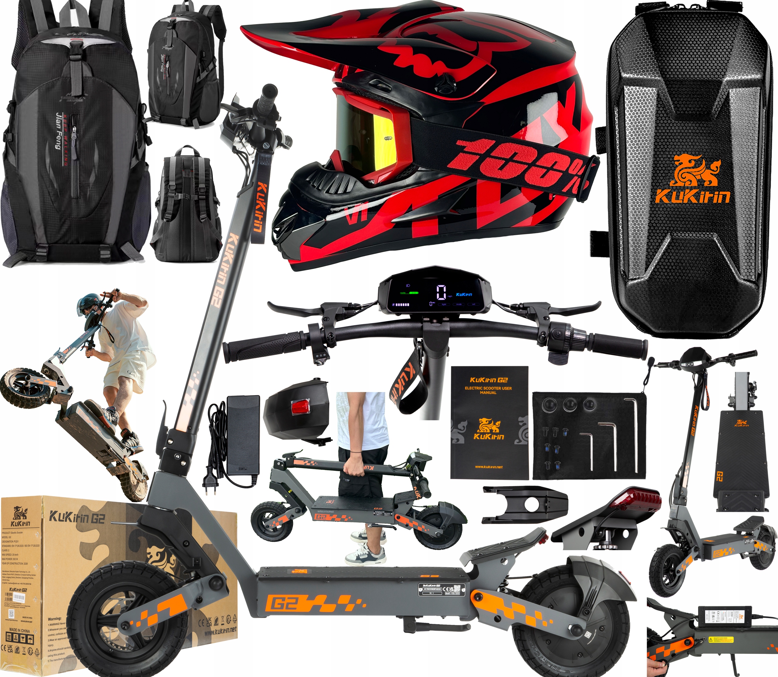 KuKirin G2 Elektrická vozidla 800W 48V 15Ah 45KM/H Meski/Dámské +Dárek