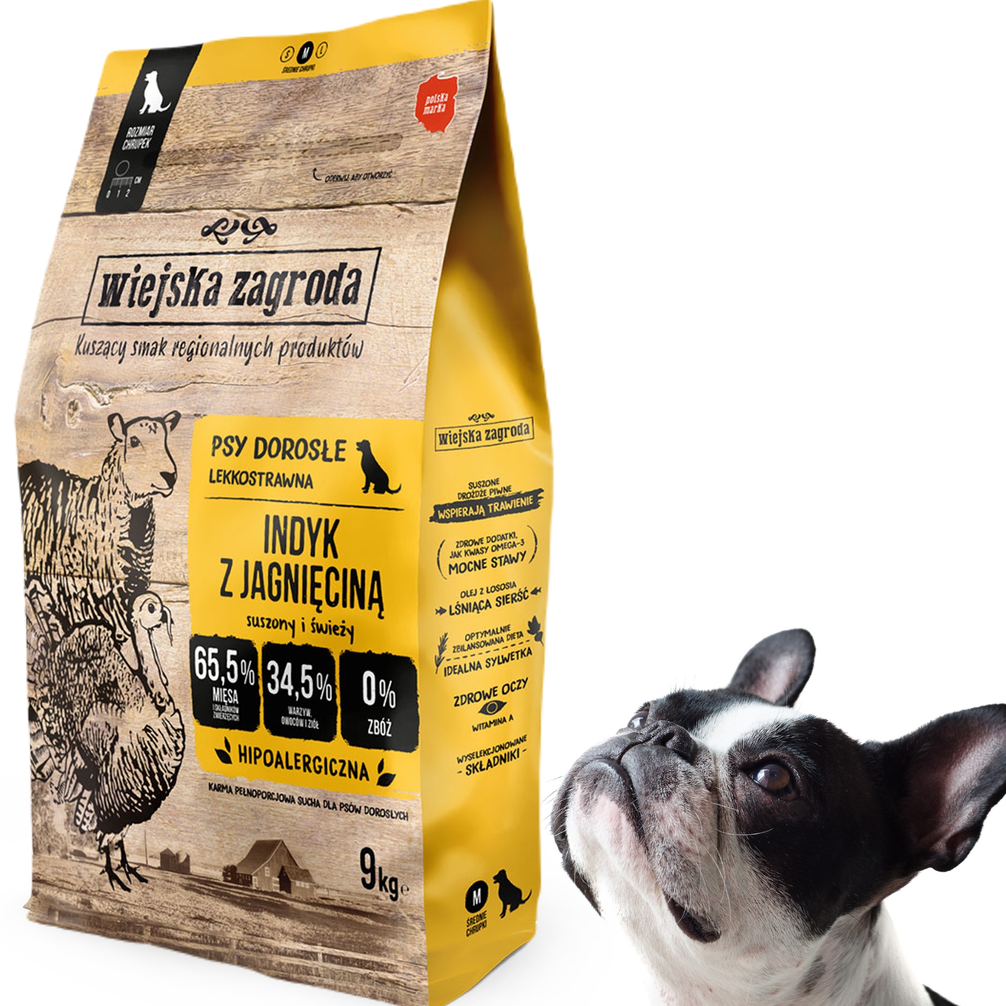 Karma dla buldoga francuskiego 9kg 101gratis