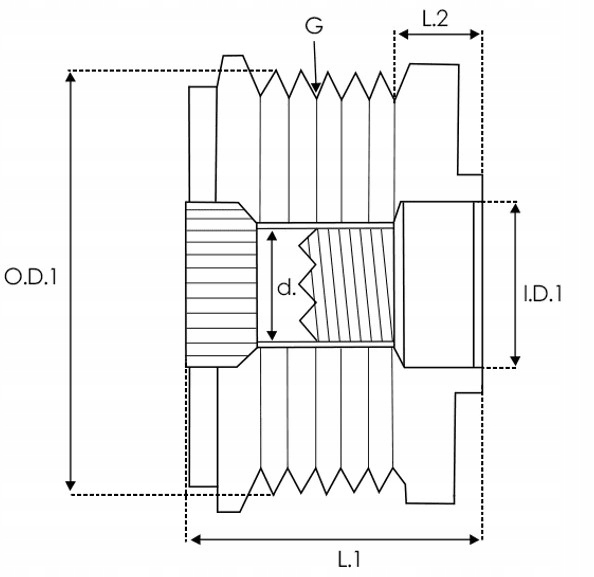 Koło pasowe ze sprzęgłem jednokierunkowym AFP6123S EAN (GTIN) 5902129193807