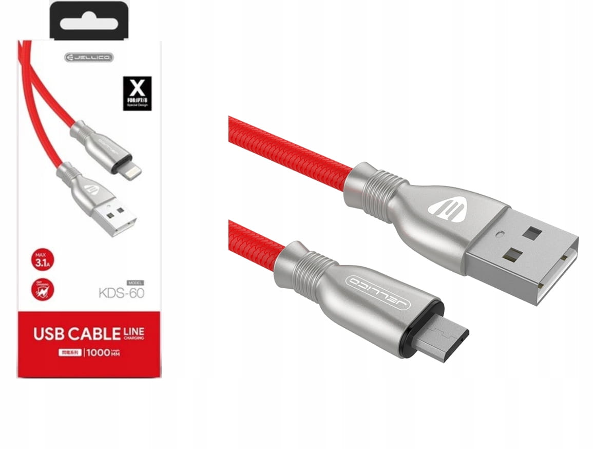 

Jellico KDS-60 przewód kabel Usb - C 1,2m 3.1A