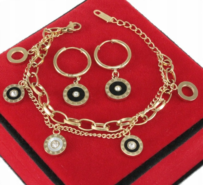 

Komplet Złoty chain Zegar Stal Chirurgiczna 316L