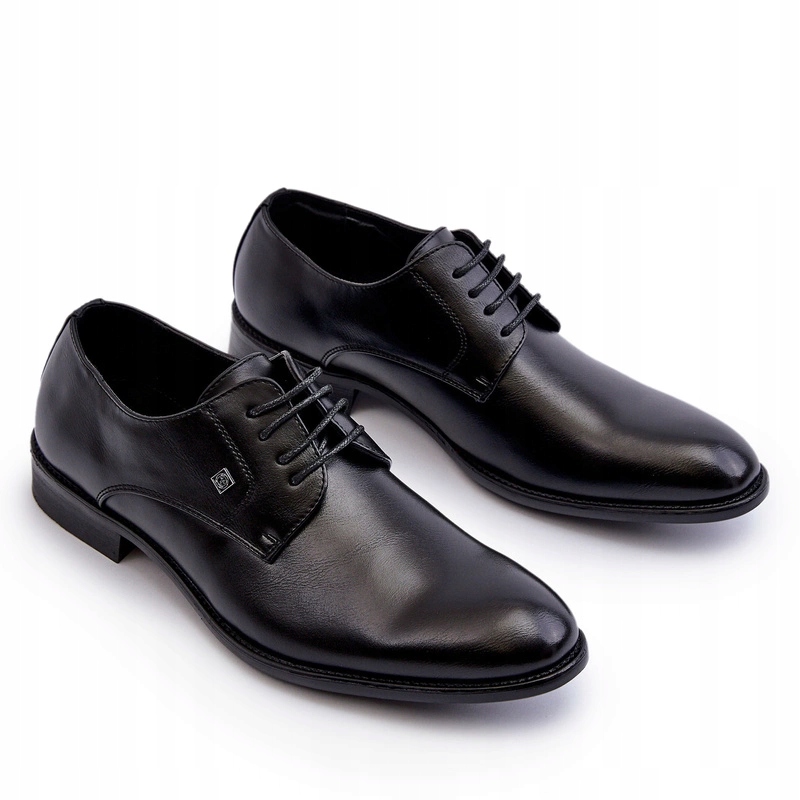 Półbuty Męskie Eko Skórzane Czarne 42