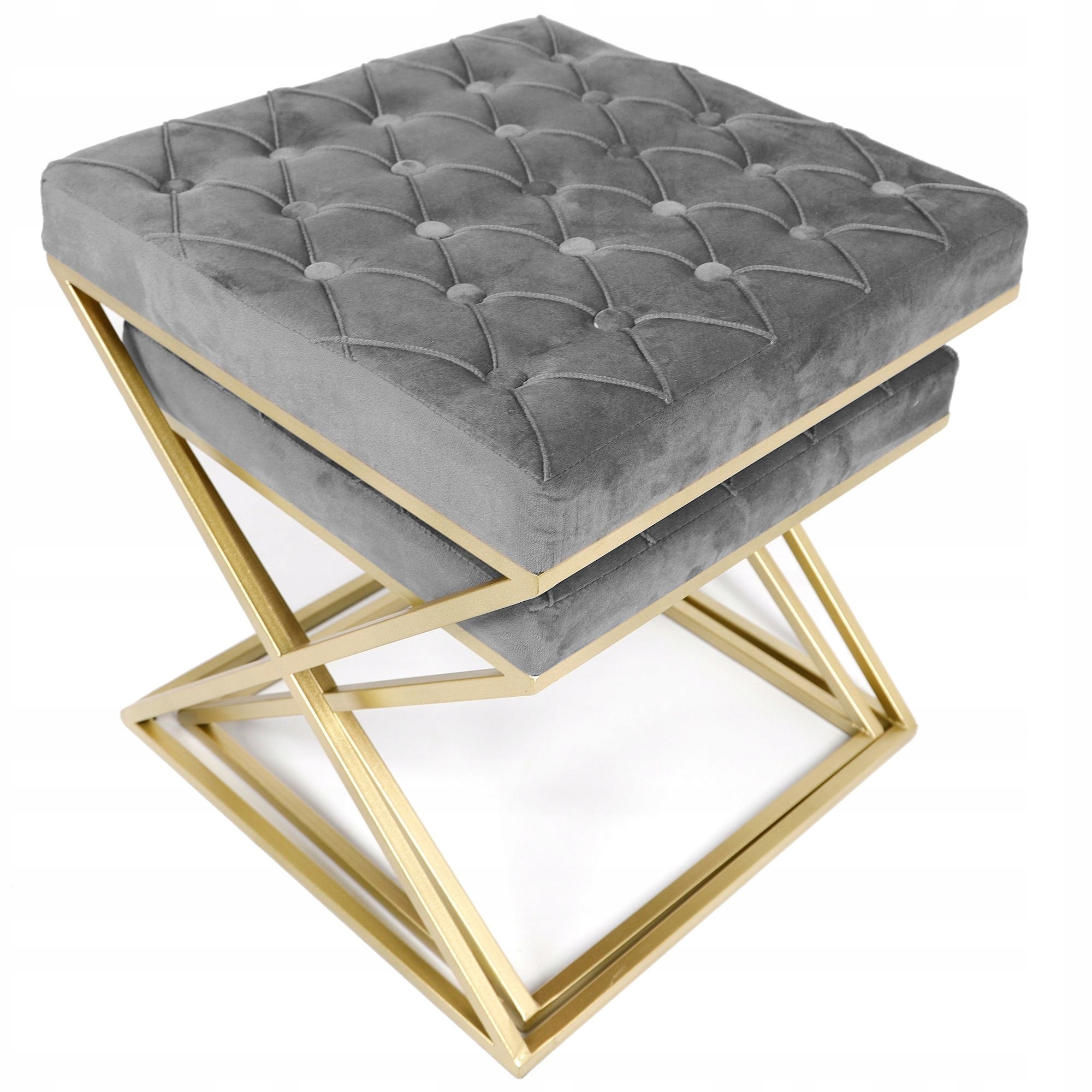 Pufa Welurowa Złota Szara Welur 37 + 46cm 2w1 Kod producenta MSP23greygold