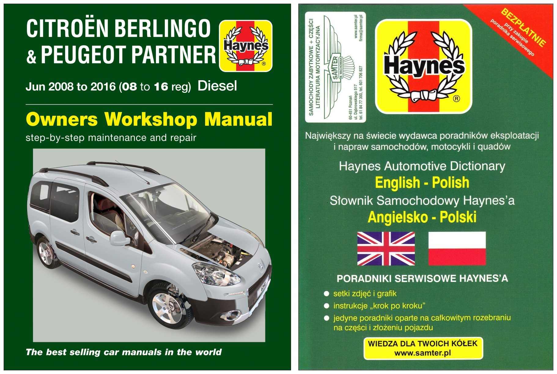 Citroen Berlingo Peugeot Partner B9 HDI (2008-2016) instrukcja +GRATIS 24h