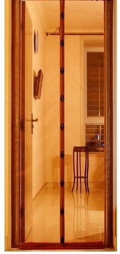 MOSKITIERA NA DRZWI BRĄZ 100X220 MAGNETYCZNA