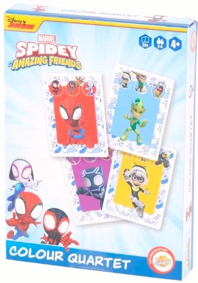 SPIDEY MARVEL KARTY DO GRY GRA KARCIANA KWARTET KOLORÓW COLOUR QUARTET