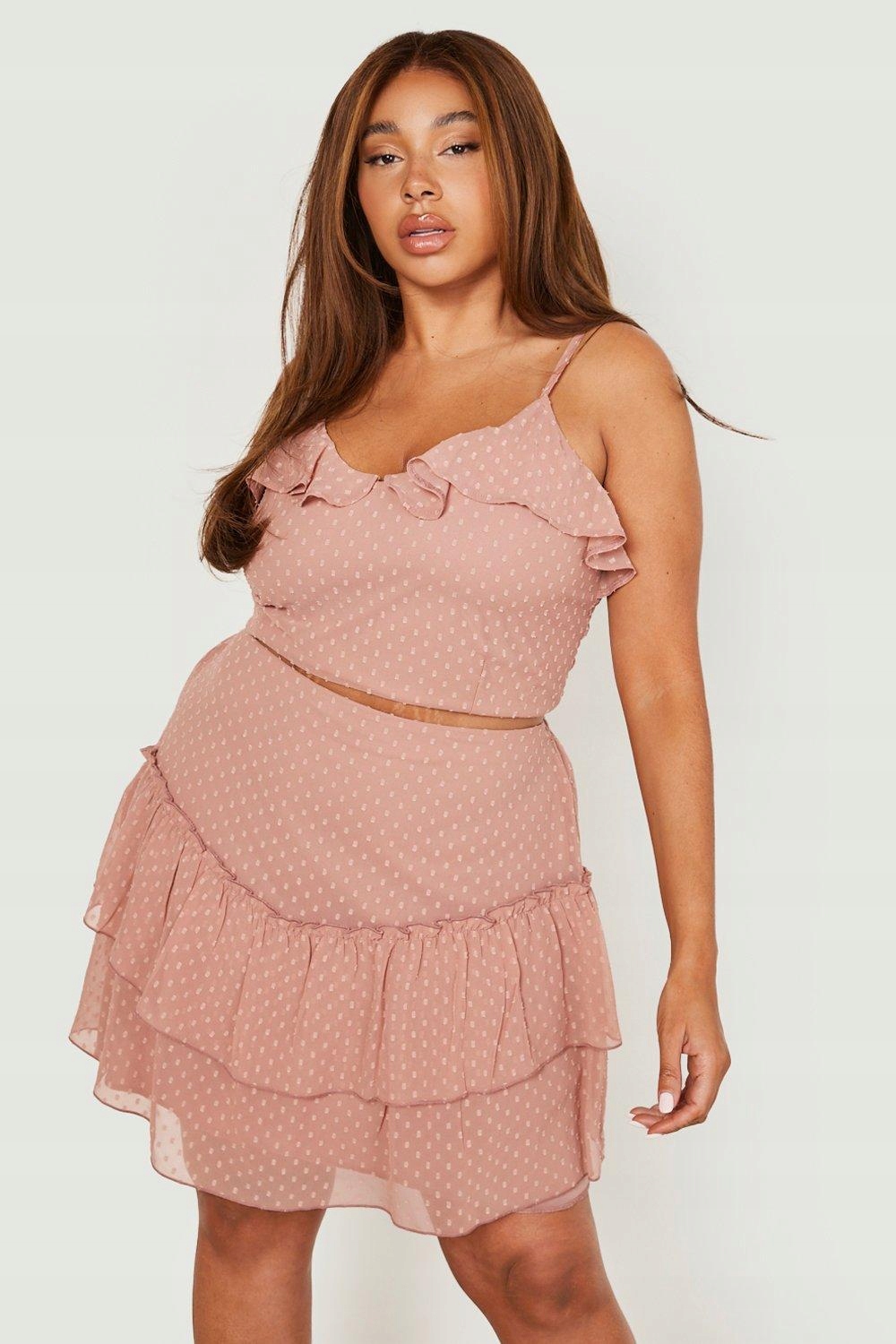 P1E081 BOOHOO __MI2 SPÓDNICA MINI FALBANY __4XL