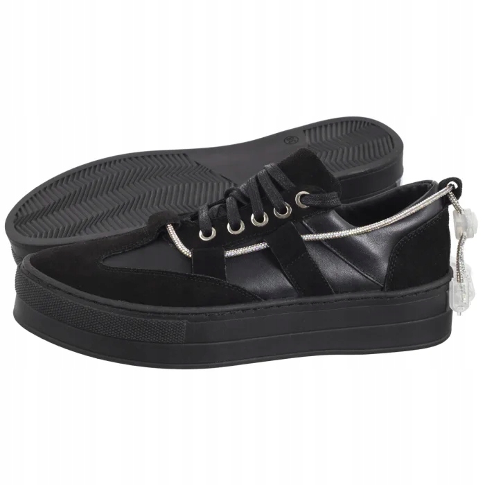 Dámské polobotky Tenisky na platformě Nepeke Nela Black Černé