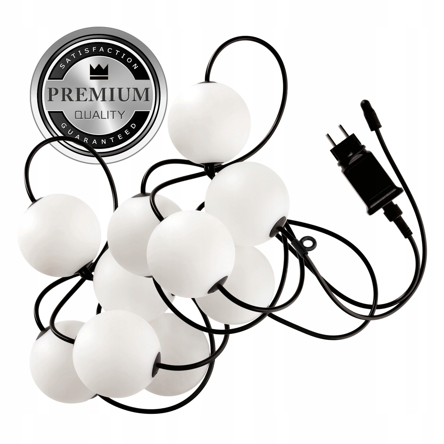 Zahradní girlanda 10x Bílé Led koule Světelný řetěz Venkovní na vánoční stromeček