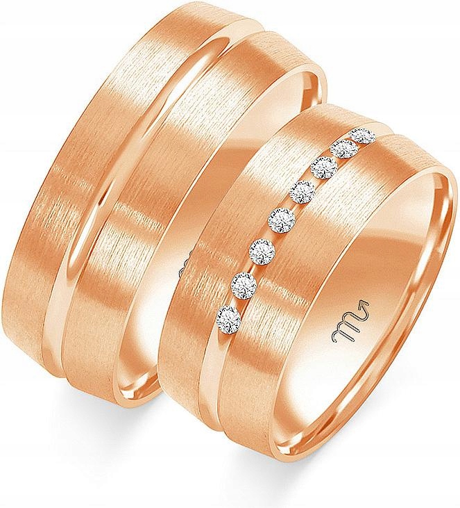 Zlaté snubní prsteny pro pár na svatba 14K 585 vel. 11 12 13 elegantní model dárek