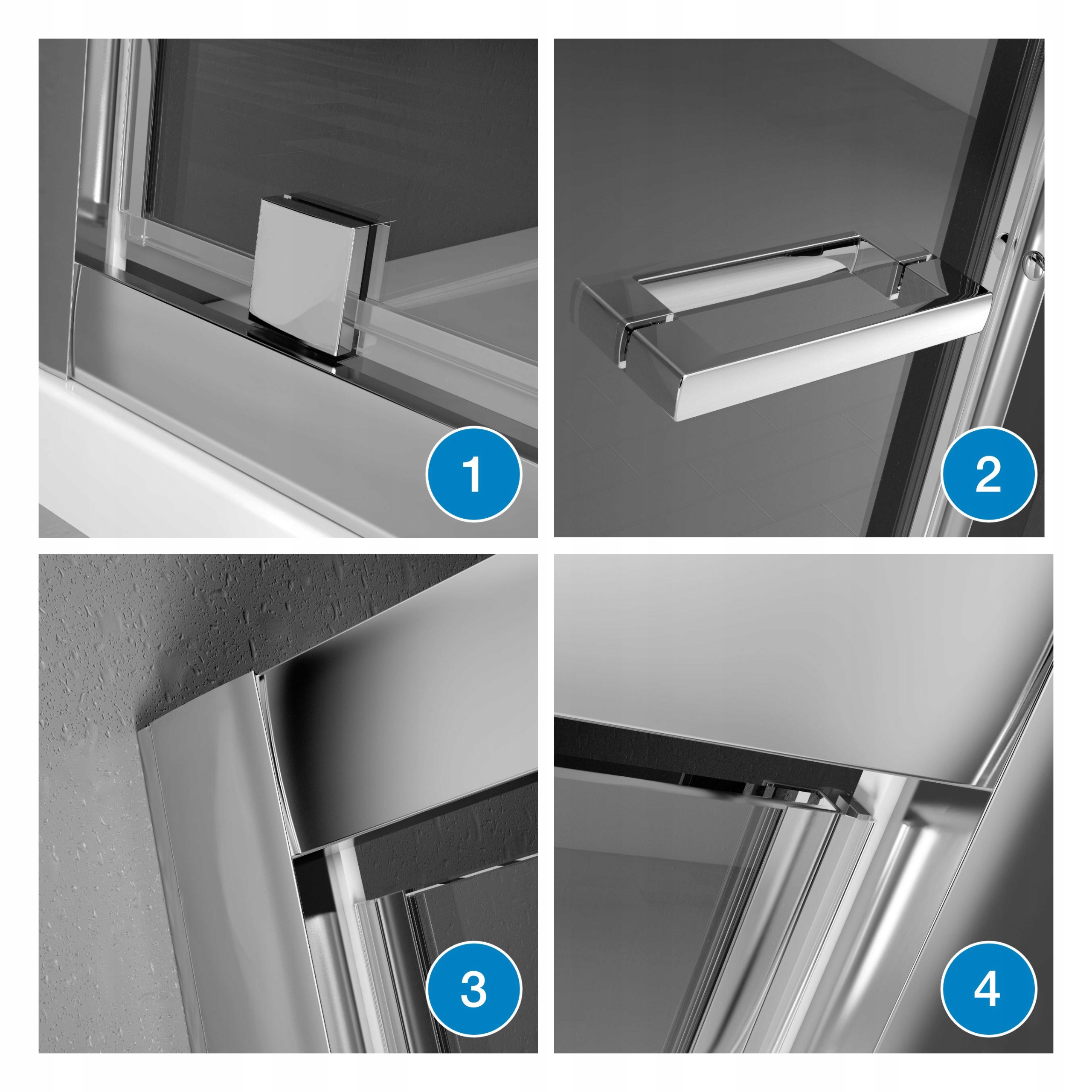 Drzwi prysznicowe RADAWAY Twist DW 90 przejrzyste Grubość szkła/szyby 6 mm