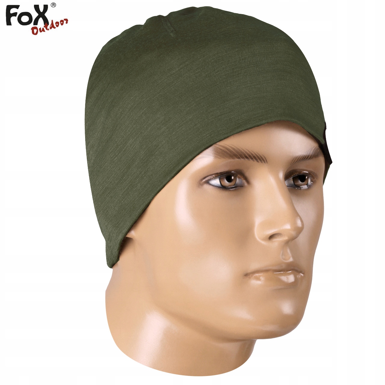 CZAPKA ZIMOWA WEŁNA MERINO TERMOAKTYWNA FOX OLIVE Kolor zielony