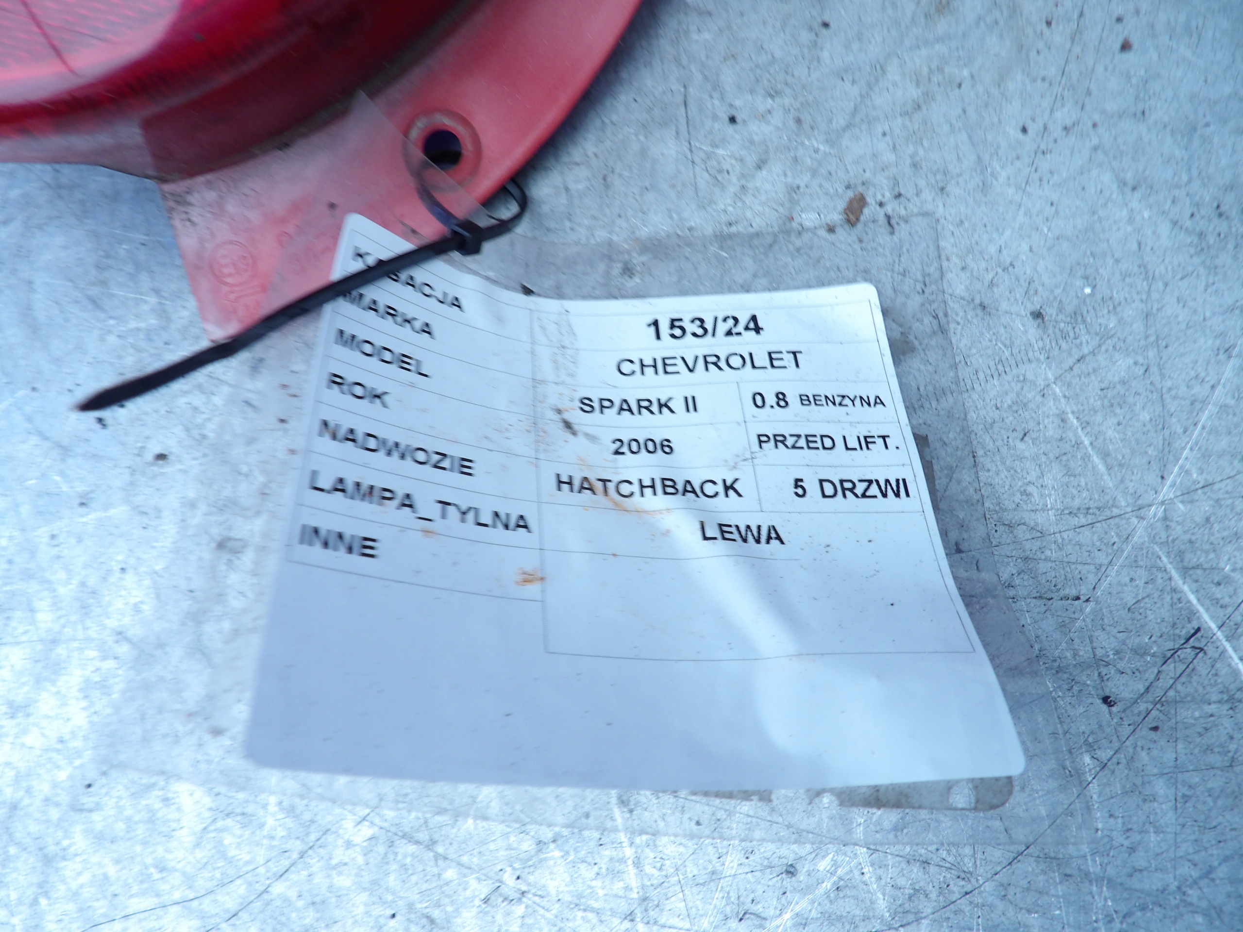 Chevrolet Spark II light rear left 30-0411L