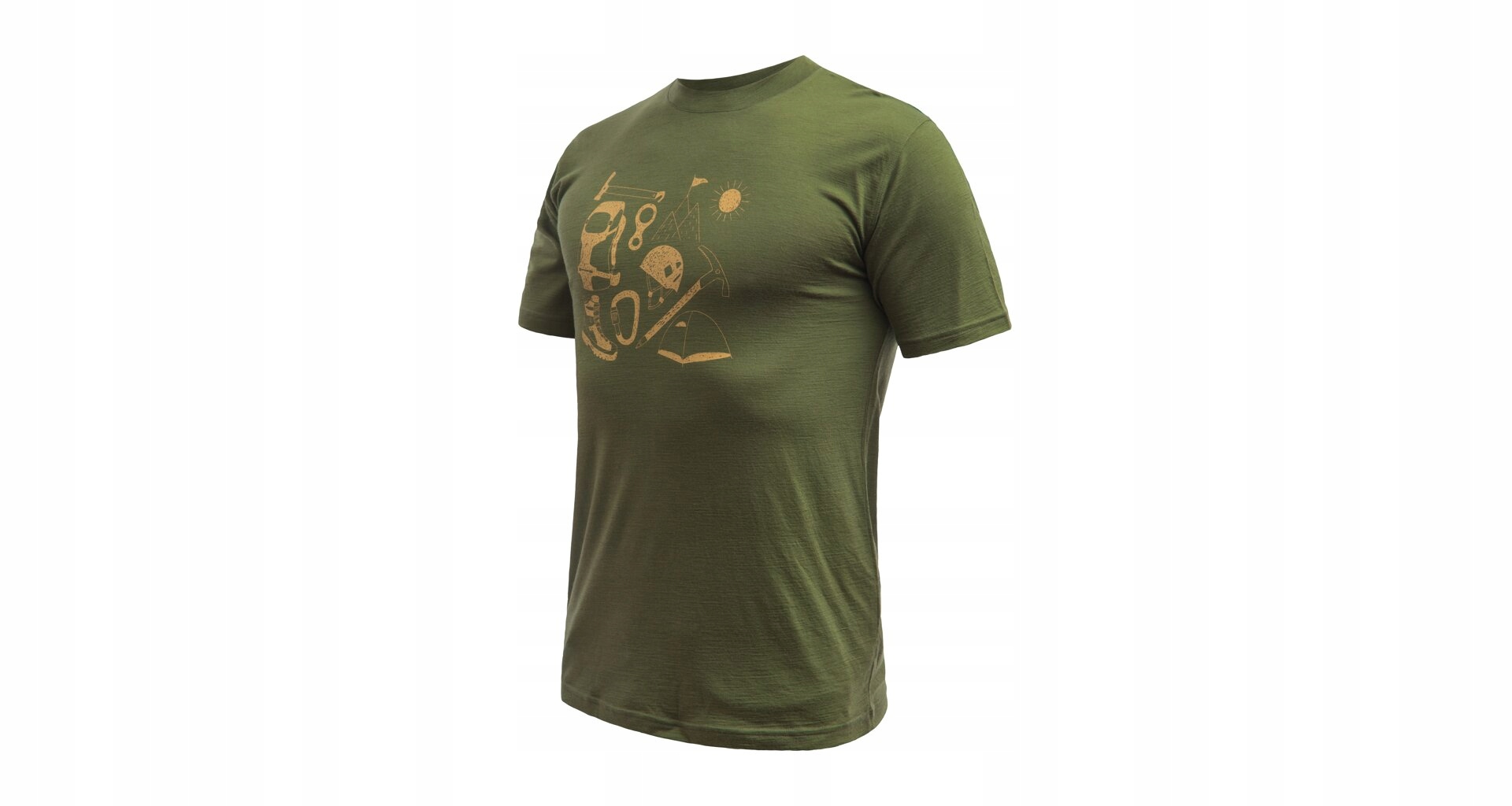 Sensor Merino Active Hiking Pánské Triko Kr.rukáv Safari Green Velikost L