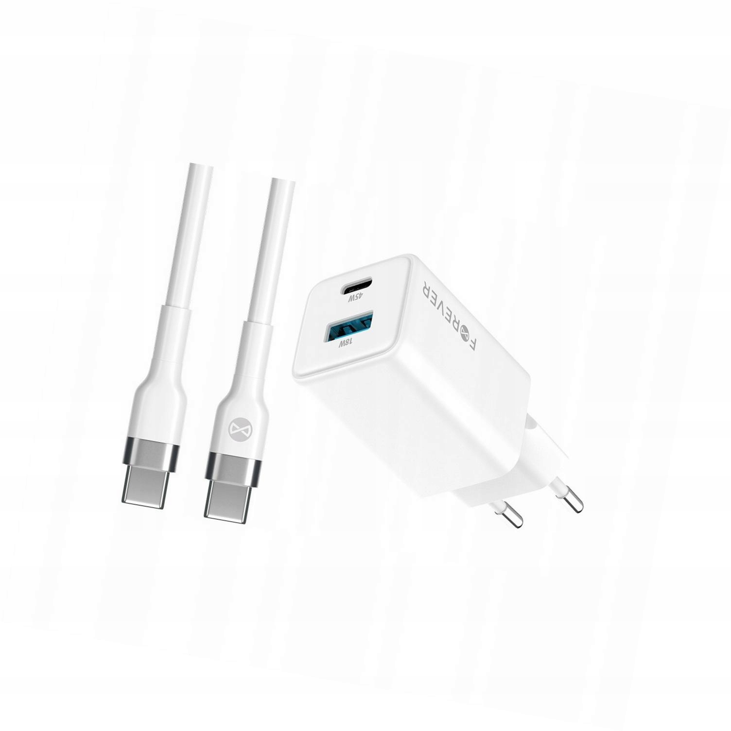 Szybka ładowarka GaN 45W 2 wejścia Usb i Usb-c z kablem do OnePlus 8
