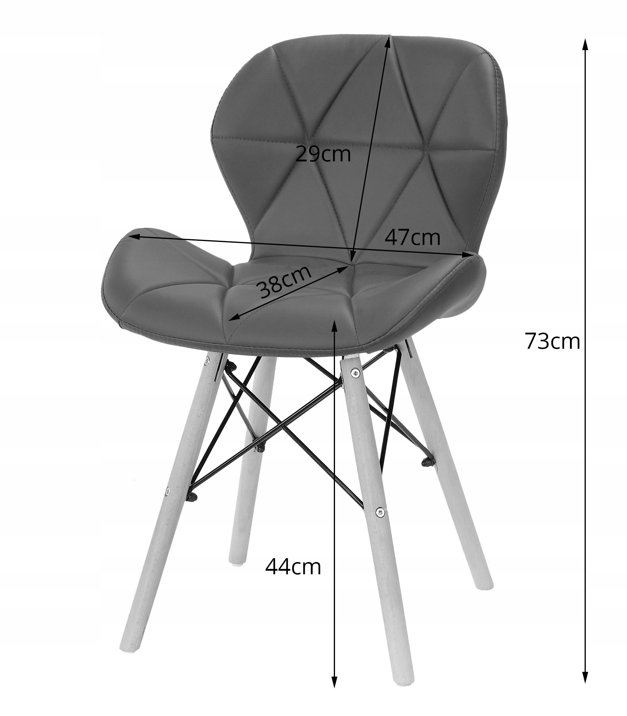 Stół + 4 Krzesła Nowoczesny Skandynawski Styl Szerokość stołu 80 cm