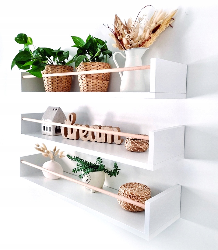 

Półki Skandynawskie 3szt. białe 60cm gł. 20cm