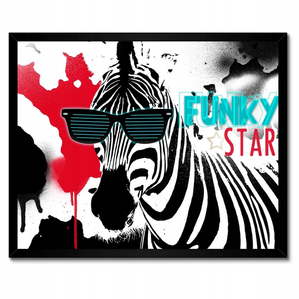 Plakáty v rámu 50x40 Zebra Funky Star