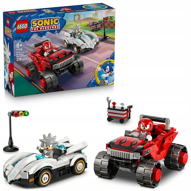 Lego Sonic the Hedgehog 77118 Silver a jeho auto vs. Knuckles a jeho monste