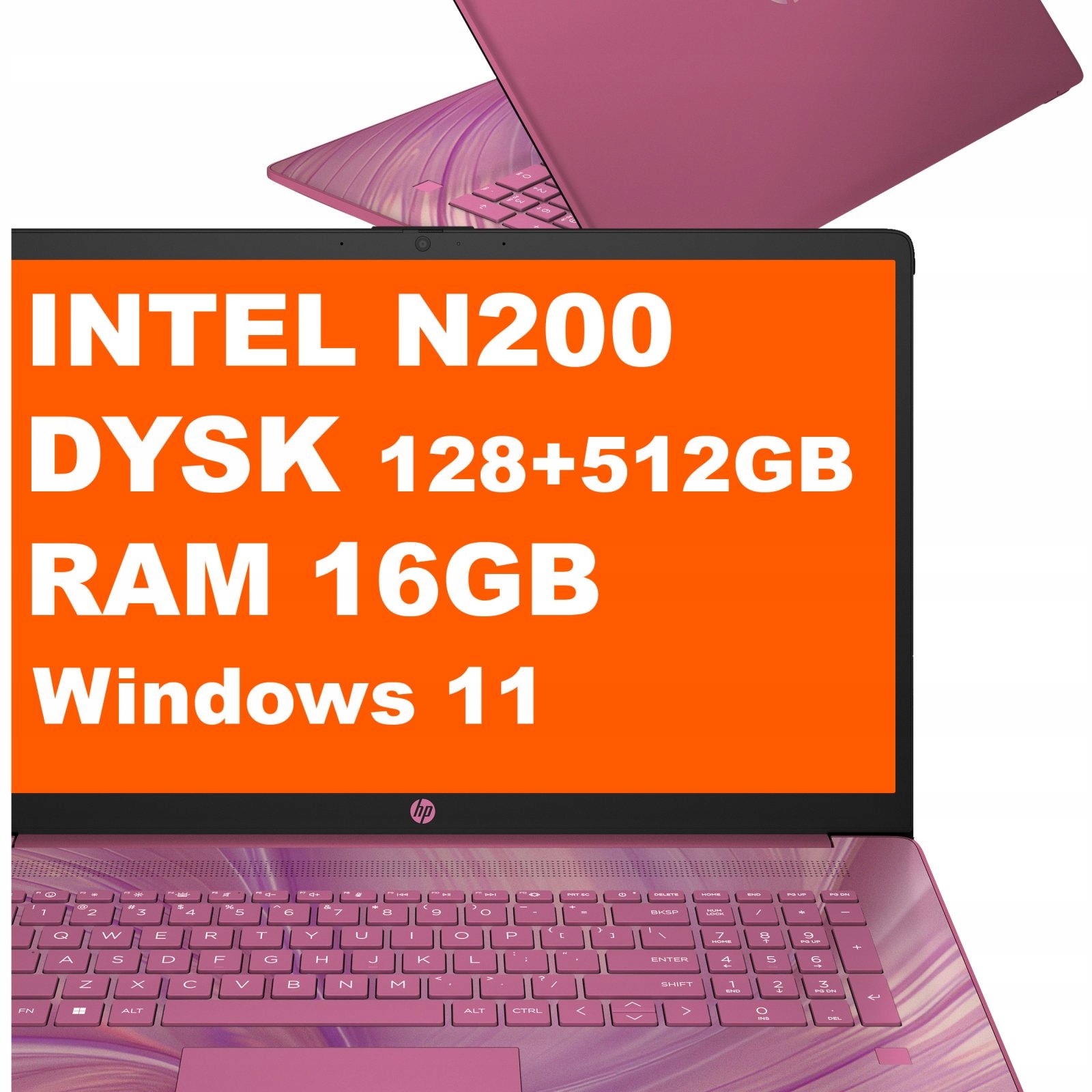 Notebook Hp 17-cn N200 16GB 128GB Ufs 512GB M.2 Intel Uhd Hd+ Win 11 Fialová