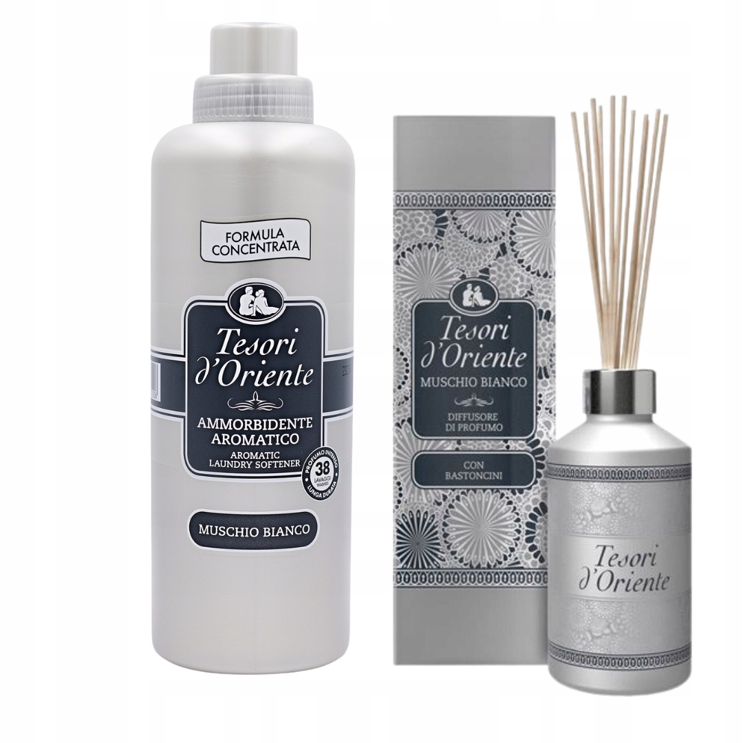 Levně Tesori d'Oriente sada Bílé Pižmo tekutá aviváž vonné tyčinky