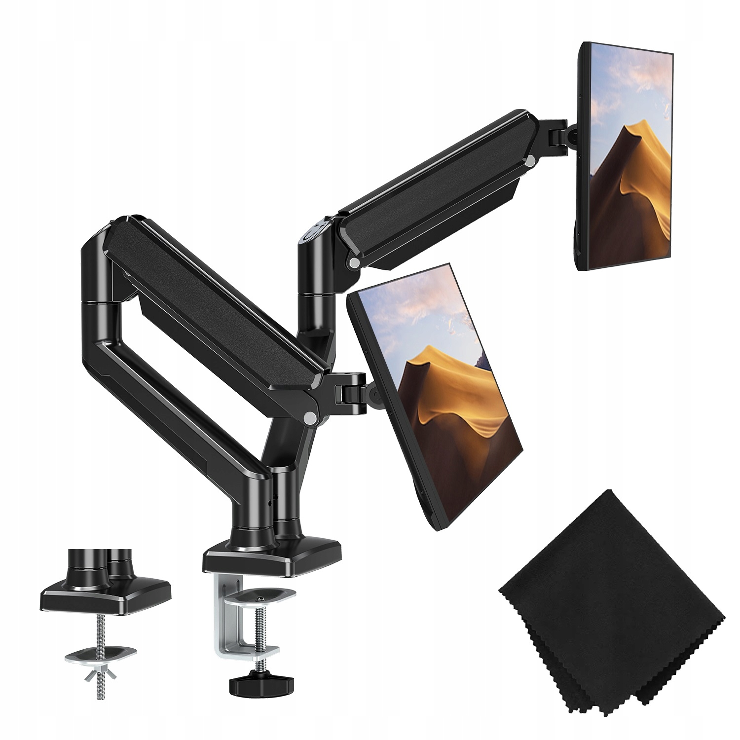 Regulovatelný Dvojitý stolní držák pro monitor, Věšák, Dva monitory 13-32"