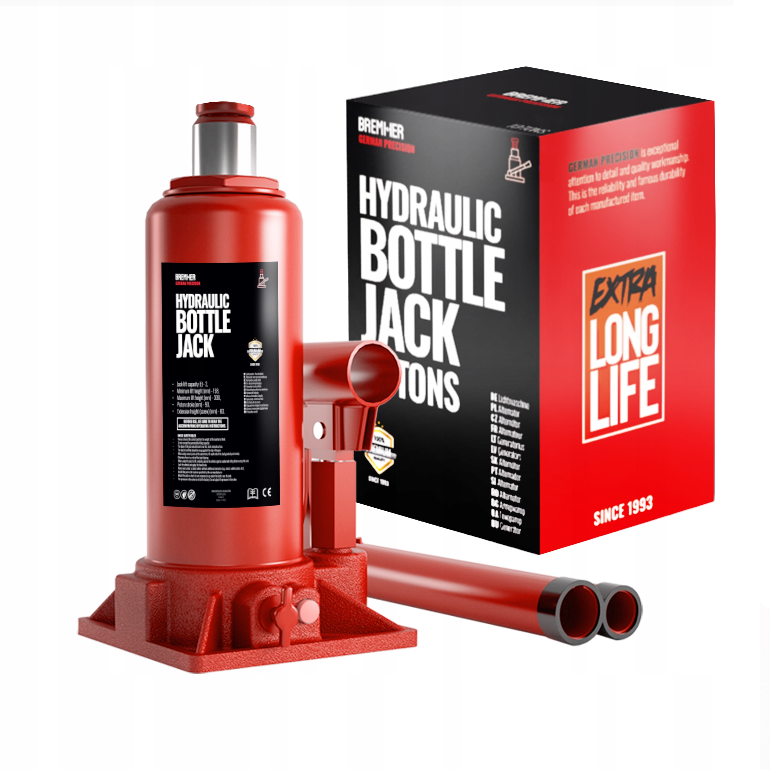 Hydraulický zdvihák 32T 1-piestový hmin=225 mm, hmax=350 mm