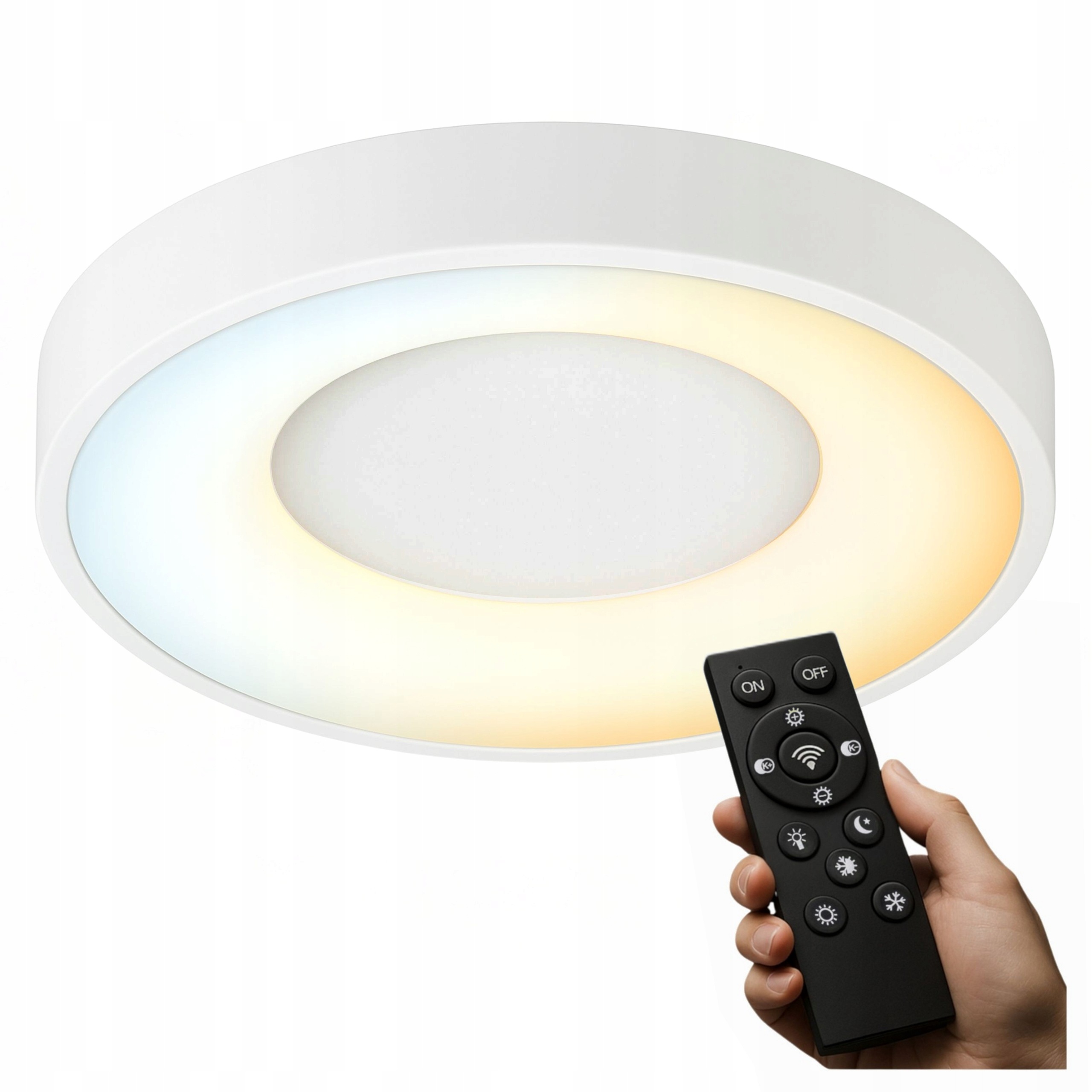 Led lampa Stropní Svítidlo stropní Stmívatelná 3 Barvy 40W 38 Cm Kulatý Bílá Dálkový Ovladač