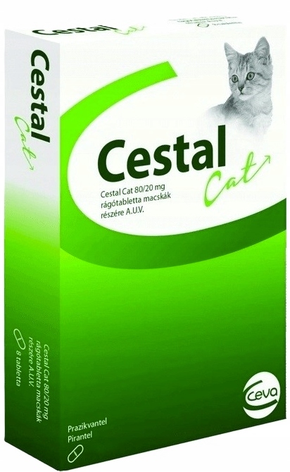 Tabletki dla kota na odrobaczenie pasożyty robaki Ceva Cestal Cat 8szt