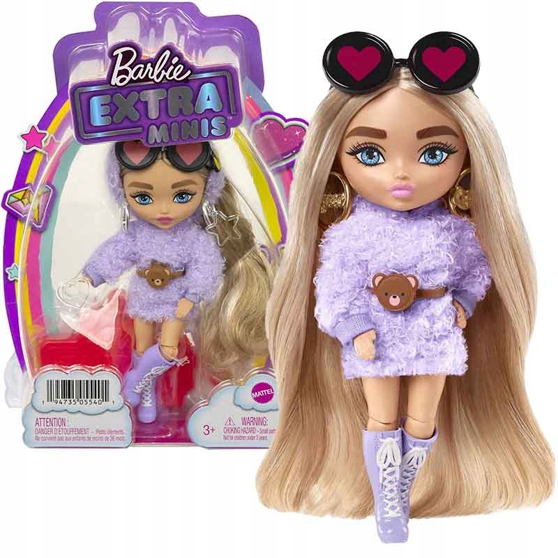 

Barbie Extra Minis Lalka Fioletowa Suknia HGP66