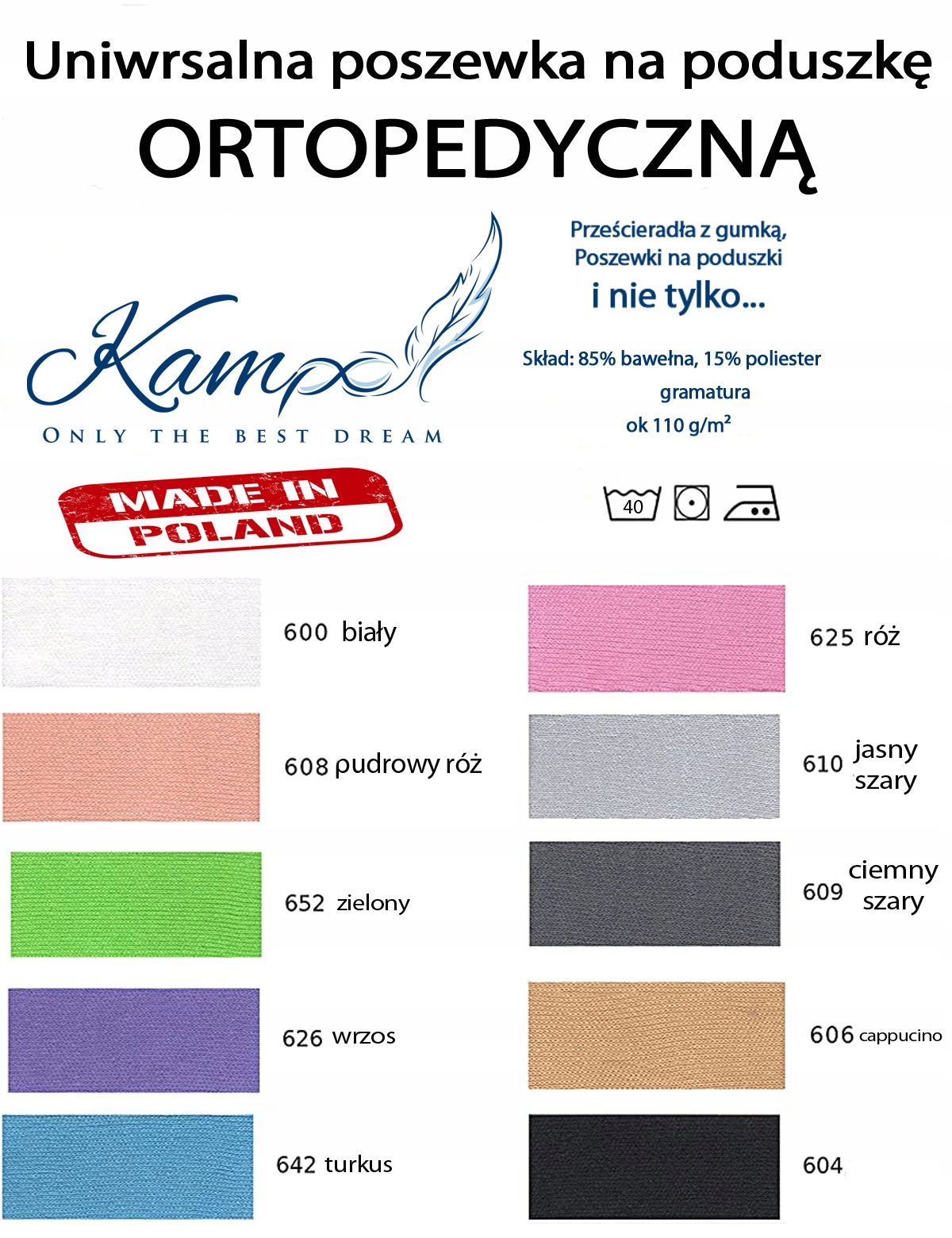 POSZEWKA NA PODUSZKĘ ORTOPEDYCZNĄ PROFILOWANĄ MED EAN (GTIN) 5905186933751