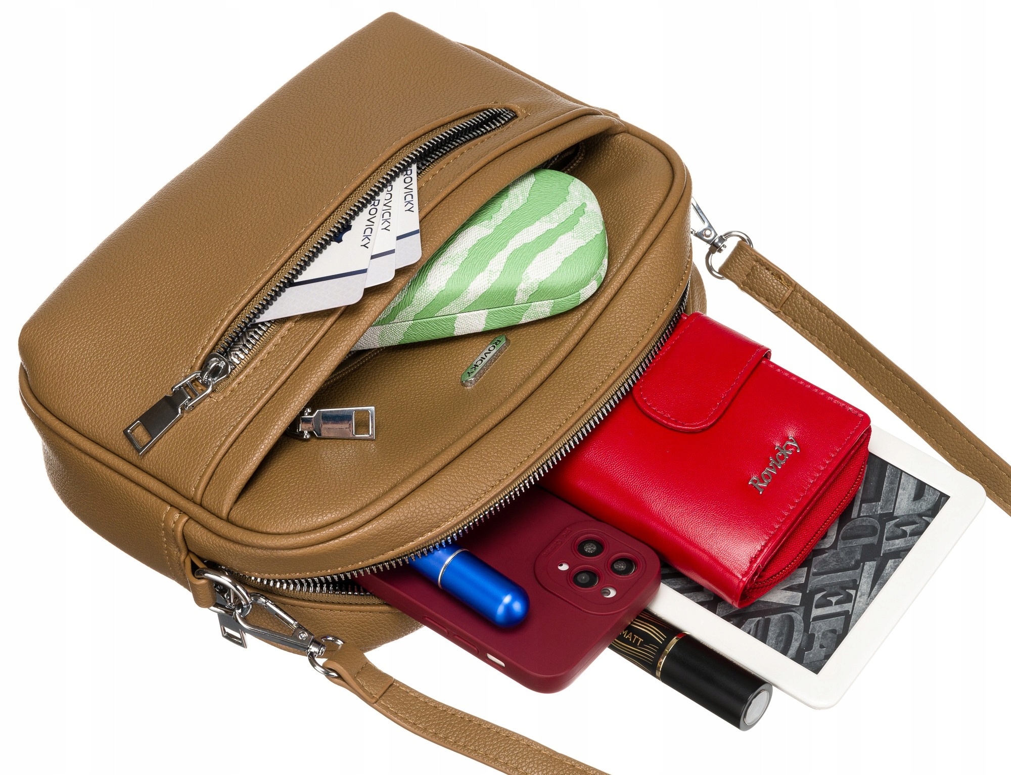 Torebka damska crossbody listonoszka mała torba na ramię ROVCKY Waga produktu z opakowaniem jednostkowym 0.5 kg