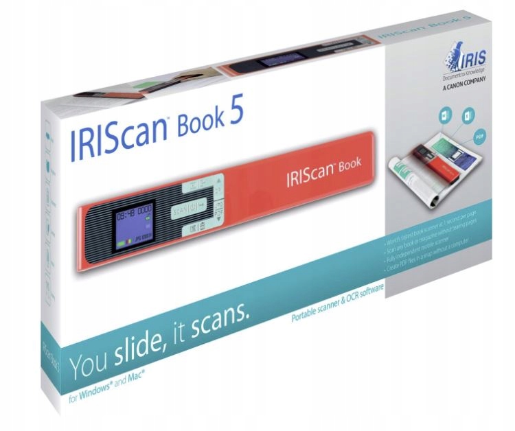 Skaner przenośny Canon IRIScan Book 5 Aku |karta mSD|super SOFT| nie rozp. Model IRIScan Book 5 RED