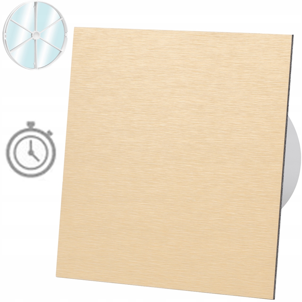 Ventilátor Panel Alu Zlatý Časový Spínač Časovač Zpětný Ventil Fi 125
