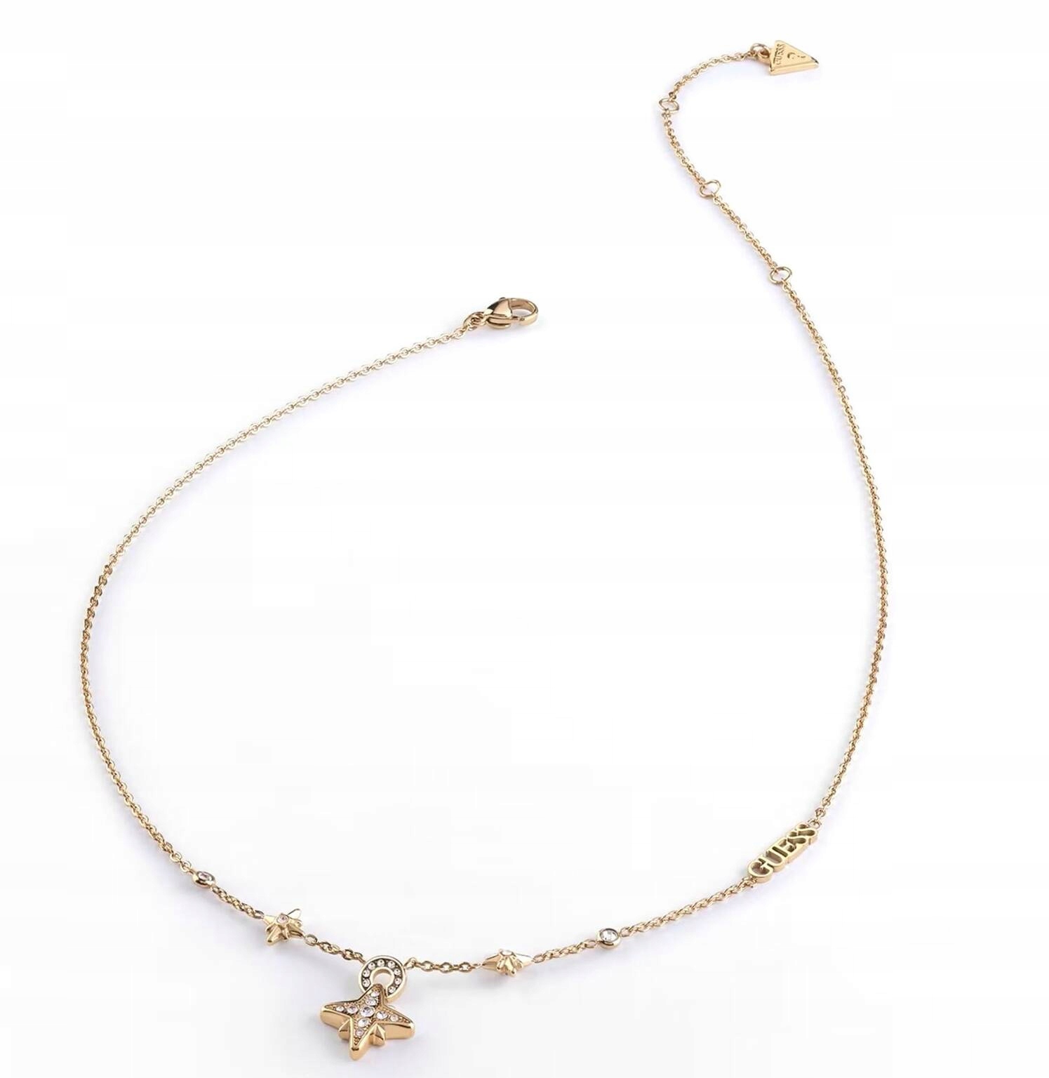 Ocelový Zlatý Náhrdelník Guess In The Sky Hvězdička Zirkony JUBN03329JWYGT/U