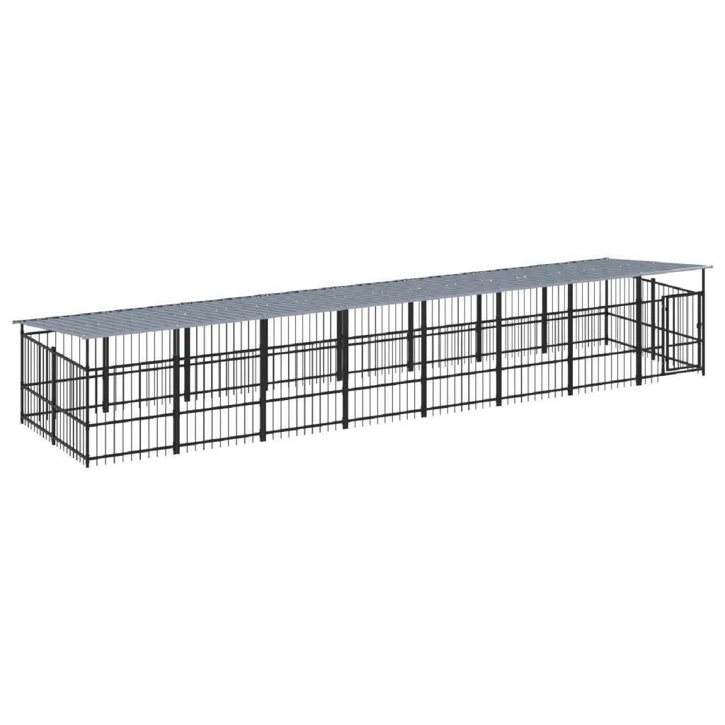 Levně Kotec pro psa se zastřešením, ocelová, 15,02 m²