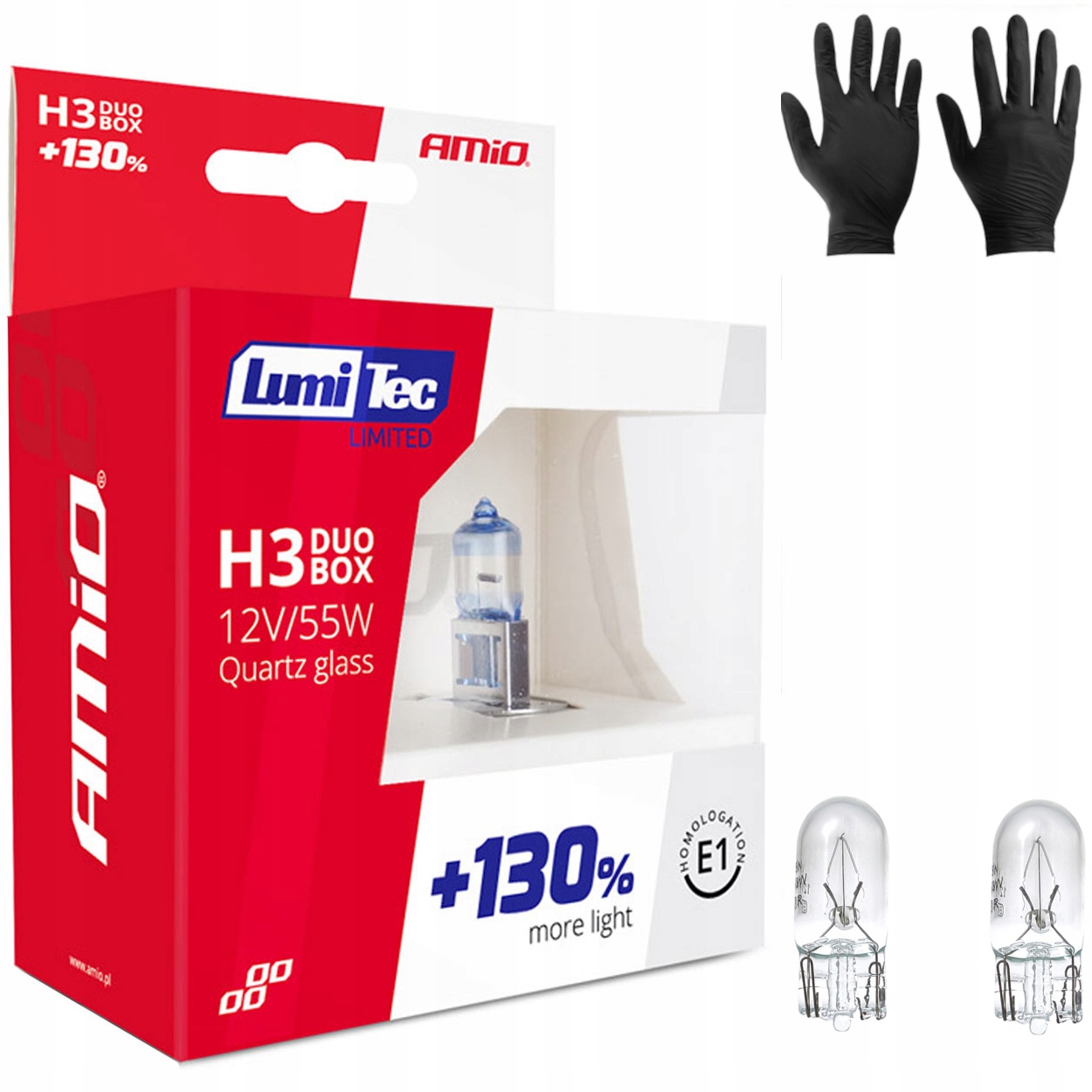 

2x H3 Amio Lumitec +130% Homologacja