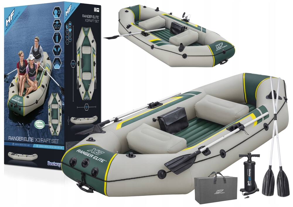 PONTON DMUCHANY 3 OSOBOWY ELITE BESTWAY 65160 POMPKA + WIOSŁA + TORBA 2024