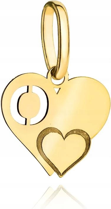 Zlatý přívěsek 585 dámský písmeno O se srdíčkem přívěsek jako dárek 14k