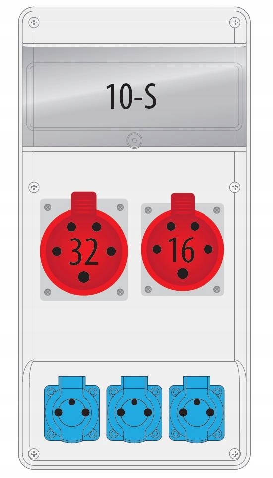 Rozvádzač 16A/5 32A/5 3x250V 10S B.SLIM-10S-7BR
