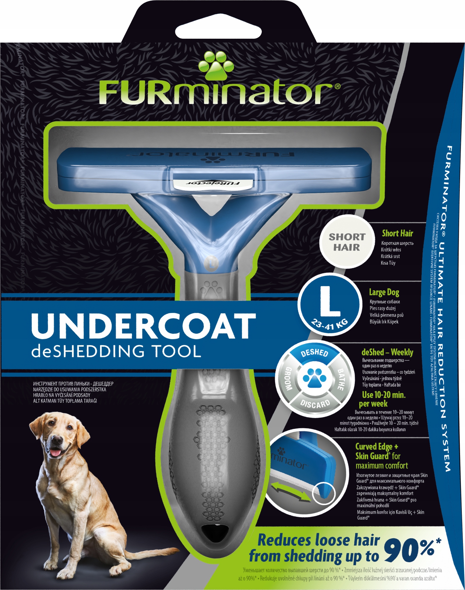 

FURminator dla psów dużych sierść krótka L
