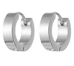 KOLCZYKI MĘSKIE SREBRNE 2 PARY KÓŁKA 10 mm HUGGIE STAL CHIRURGICZNA Marka Inna marka