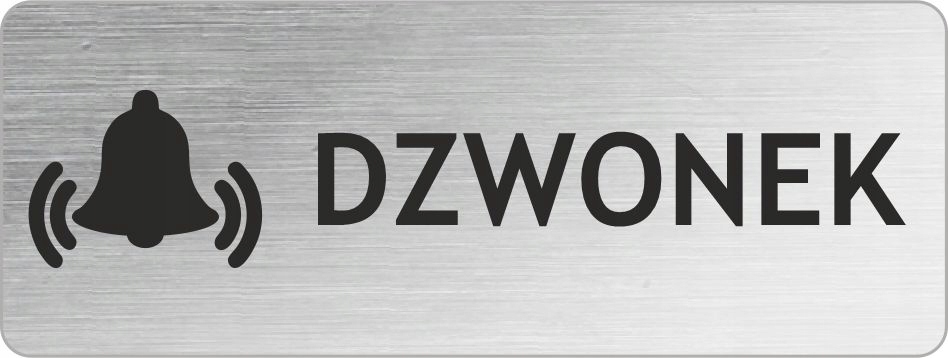

Dzwonek tabliczka stal Inox 8x3 cm samoprzylepna
