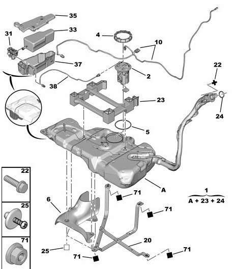 1500HE - Liquid TANK FAP HOUSING Berlingo PATRNER C4