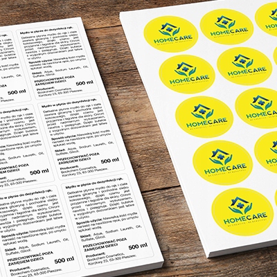 NAKLEJKI OKRĄGŁE wlepki samoprzylepne 200 szt. średnica 80mm 8cm PROJEKT Producent bez marki