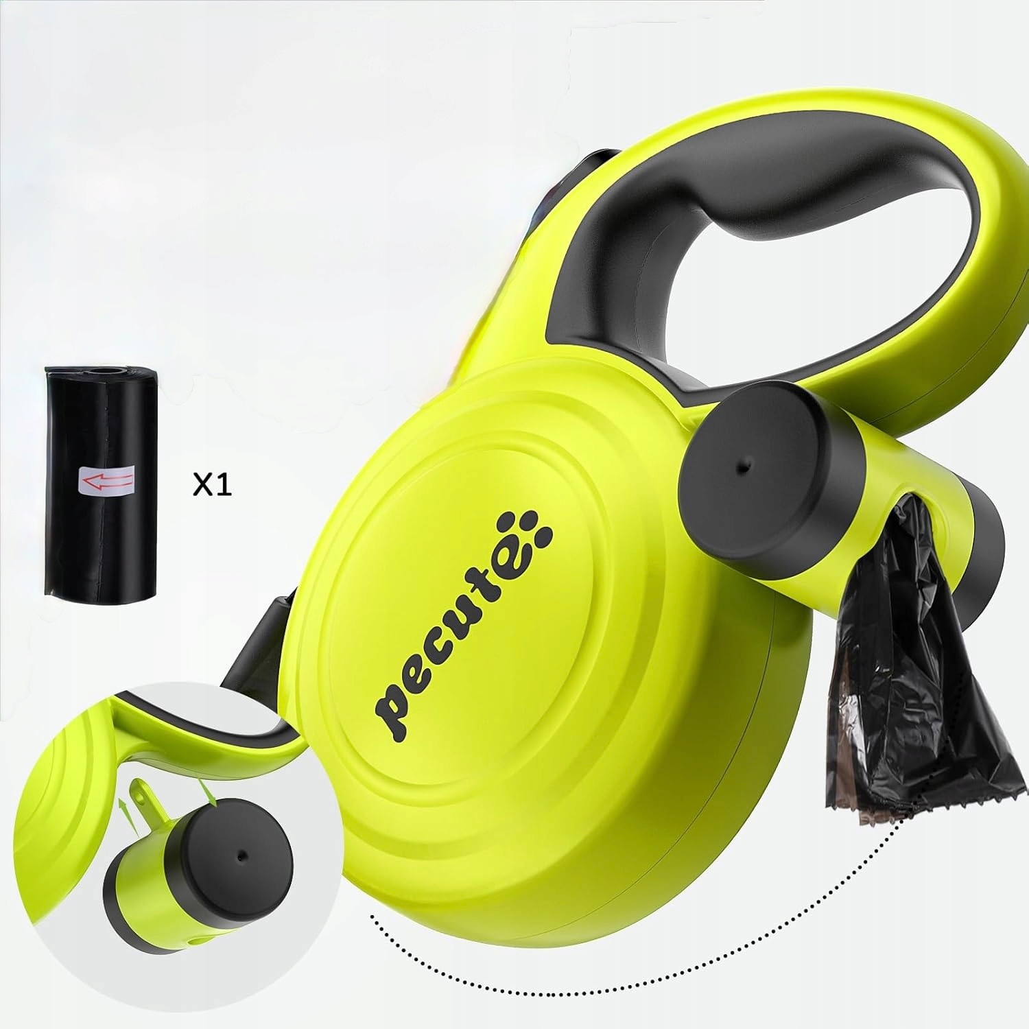 Levně Vodítko pro psy 8 m Pecute Protiskluzová rukojeť do 50 kg