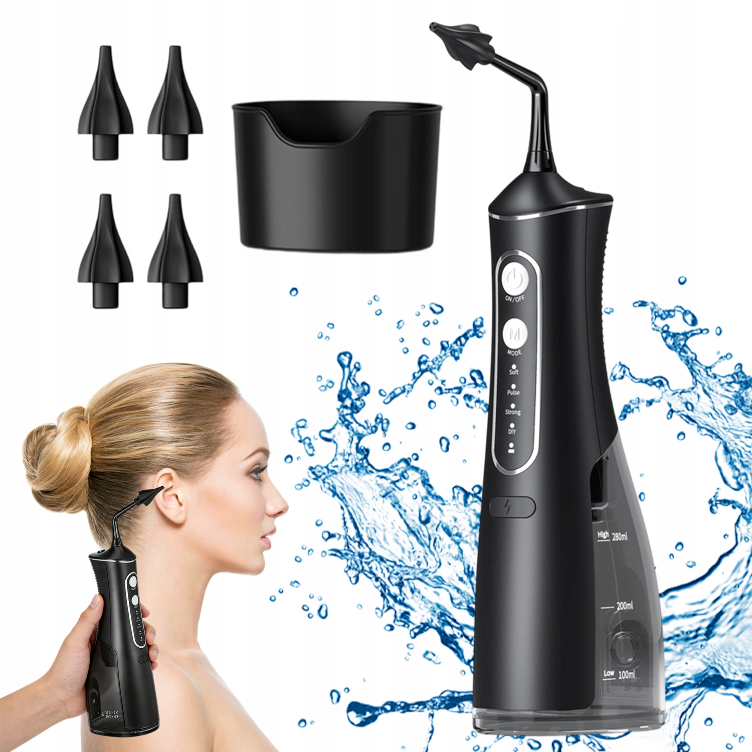 Irygator Do Czyszczenia Uszu Elektryczny Wodoodporny IPX7 4 Tryby Pracy