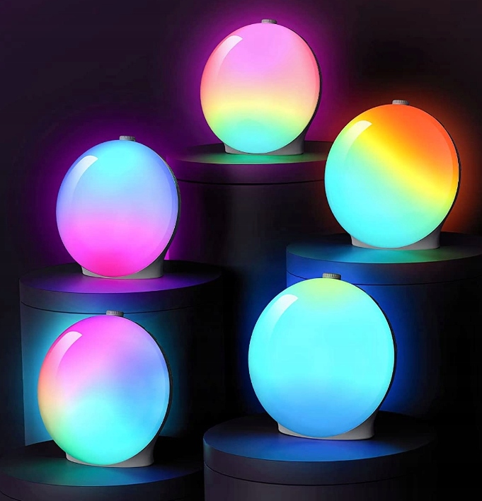 BUDZIK ŚWIETLNY LAMPA RGB RADIO FM NOCNA CYFROWE OBUDZENIE KOLORY DIOD LED Marka bez marki