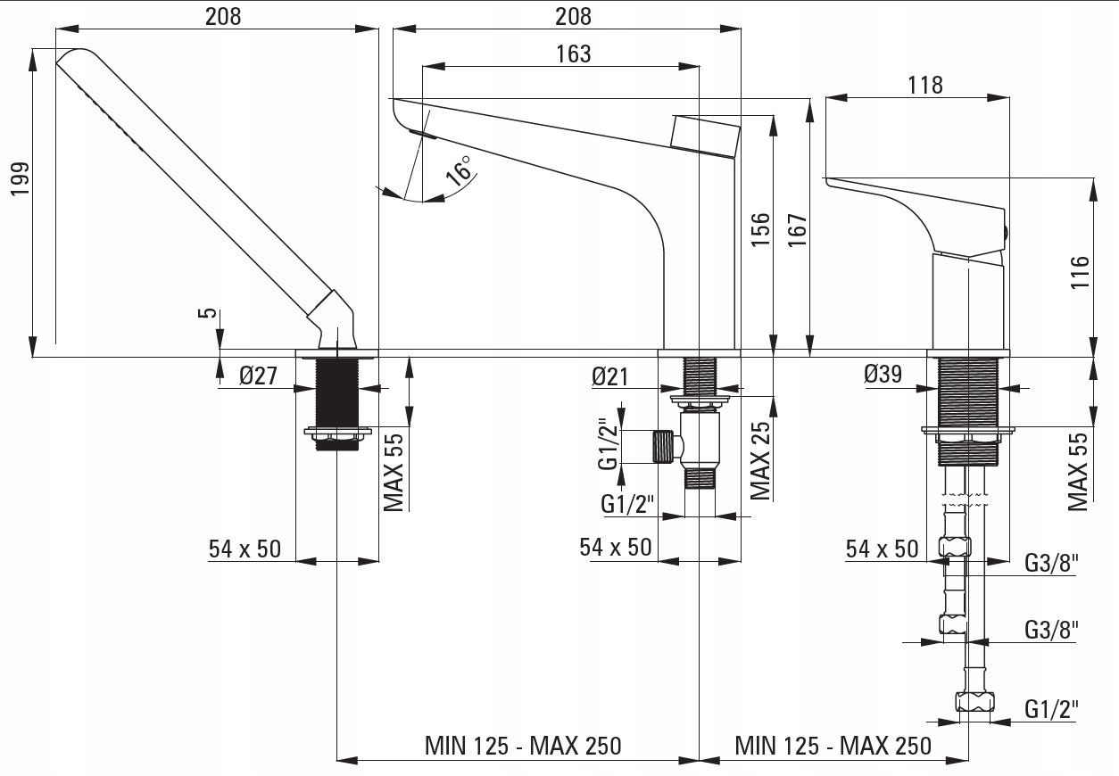 DEANTE BATERIA HIACYNT WANNOWA 3-OTWOROWA BIANCO Kod producenta BQH A13M